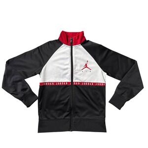 Jordan Full Zip Track Jacket Jumpman Air Logo‎ Black White Red Size